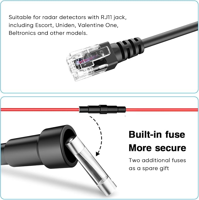 Radar Detector Rearview Mirror Rod Mounting Bracket and Radar Direct Power Cord - Image 6
