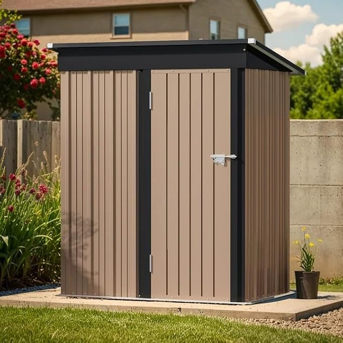 Greesum 5×3FT Outdoor Storage Shed, Metal Patio Storaged Sheds - Image 2