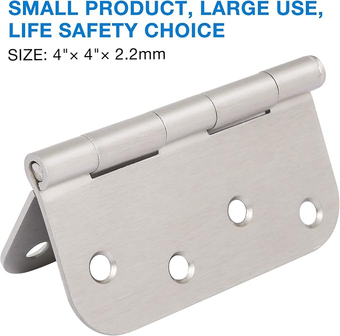 3 Pack 4 Inch Door Hinges Brushed Nickel Interior/Exterior Door Hinges Satin - Image 2