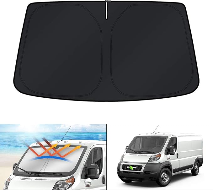 KUST Windshield Sun Shade for 2014-2025 2026 Dodge RAM ProMaster Accessories by KUST