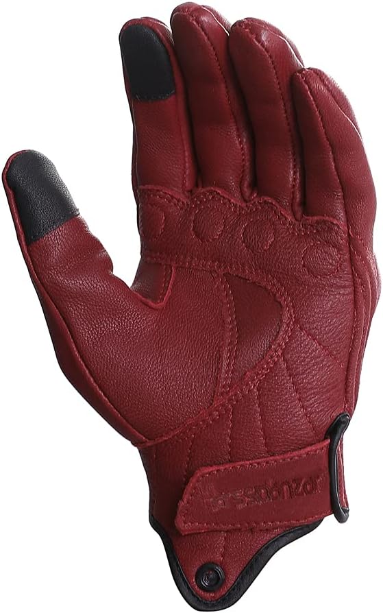 Harssidanzar Women's Motorcycle Gloves, Leather Motorcycle Gloves, Motorbike - Image 3