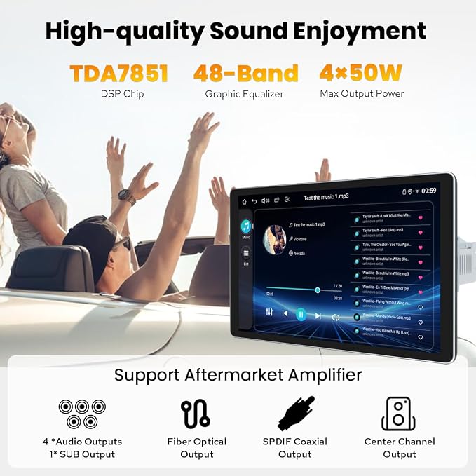 Joying Single Din Touchscreen Radio 10.1 Inch Car Stereo - Image 3