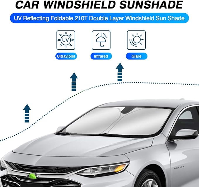 KUST Windshield Sun Shade for Chevrolet Chevy Malibu Accessories 2016-2024 2025 - Image 2