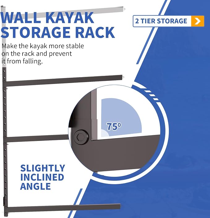 Wall Mounted Kayak Storage Rack, Kayak Racks - Image 2