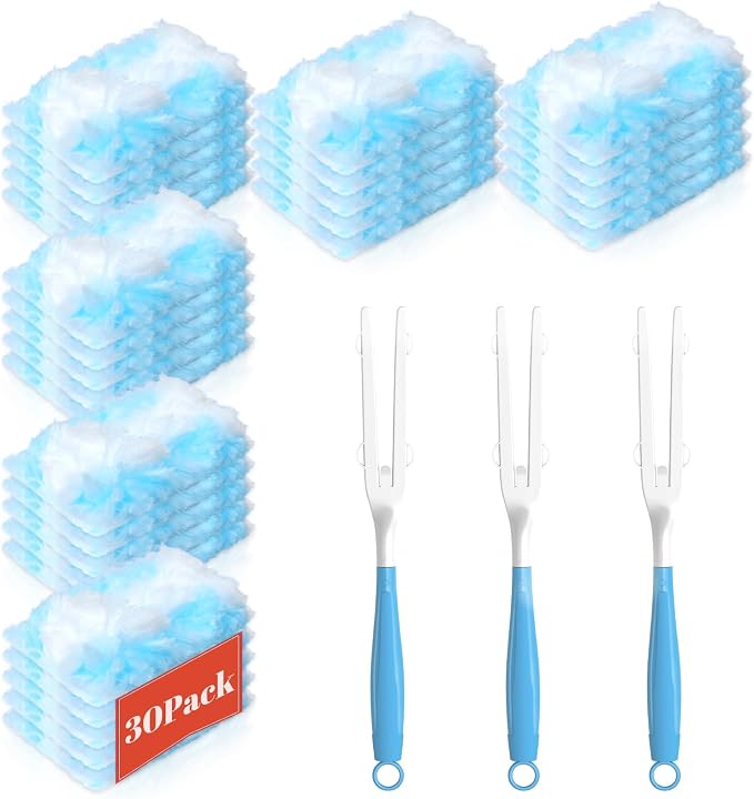 Duster Refills Compatible with Swiffer Heavy Duty Duster Refill, 3 Handles+30 by LYASIL