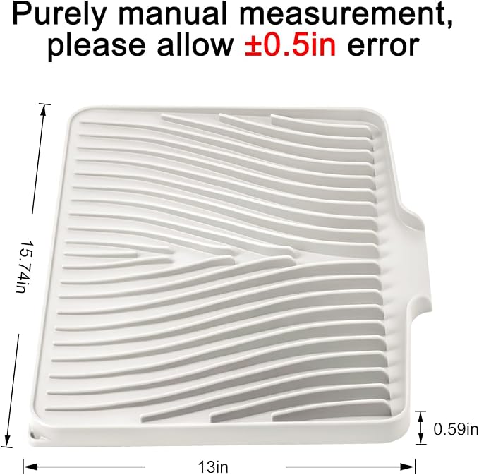 Silicone Dish Drying Mat for Kitchen Counter, Dish Drying Pad, Non-Slip Drain - Image 2