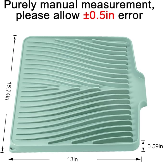 Silicone Dish Drying Mat for Kitchen Counter, Dish Drying Pad, Non-Slip Drain - Image 2