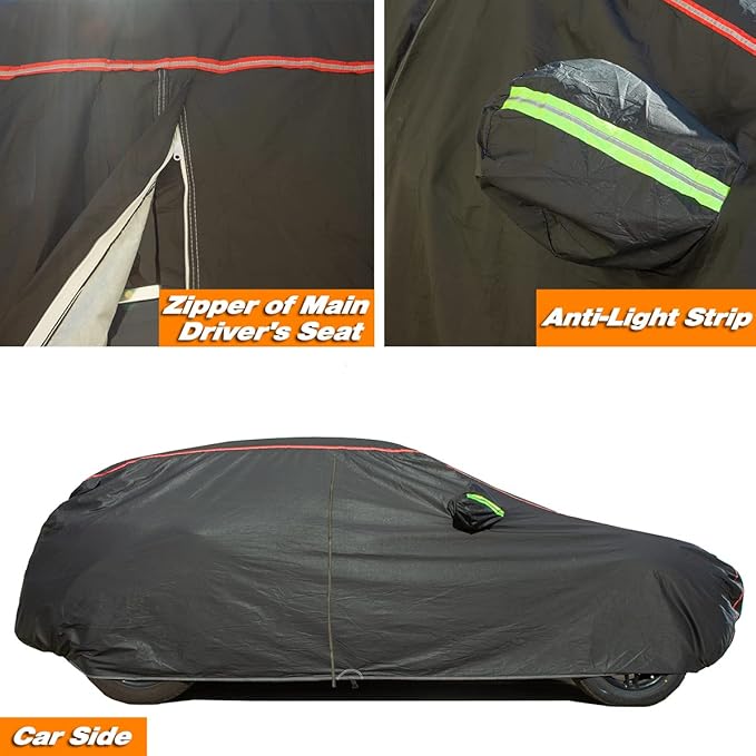 AUQDD 6-Layers PEVA New Material Sedan SUV Full Padded Car Cover Waterproof All - Image 3