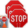 Geetery 3 Pcs Stop Signs 12 x 12 Inches PVC Traffic Cones Top Warning Signs by Geetery