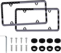 LivTee American Flag License Plate Frames, 4 Holes Stainless Steel License by LivTee