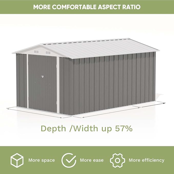 Patiowell 8 x 12 FT Metal Storage Shed - Image 7