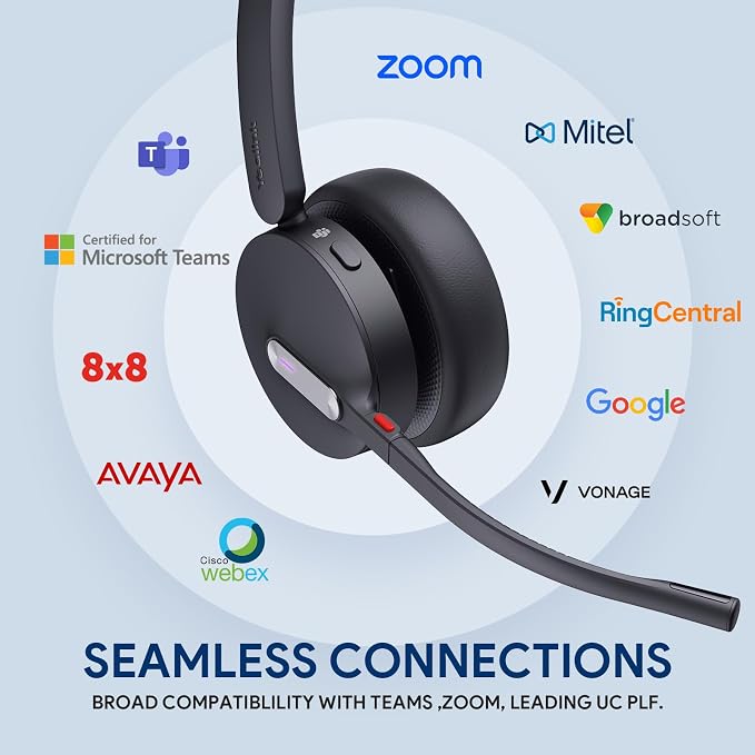 Yealink WH64 Hybrid DECT& Bluetooth Wireless Headset, 492ft Range Mono Teams UC - Image 8