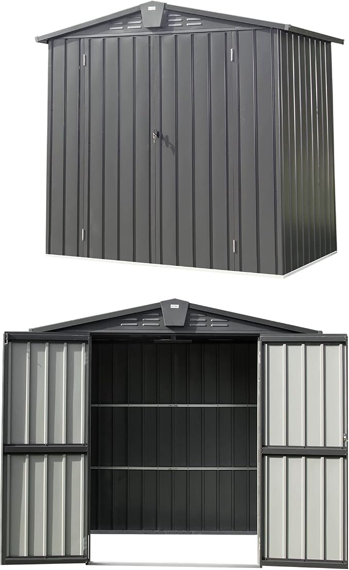 Domi Outdoor Storage Shed 6.5' x 4.2', Metal Waterproof Tool Shed Utility - Image 6