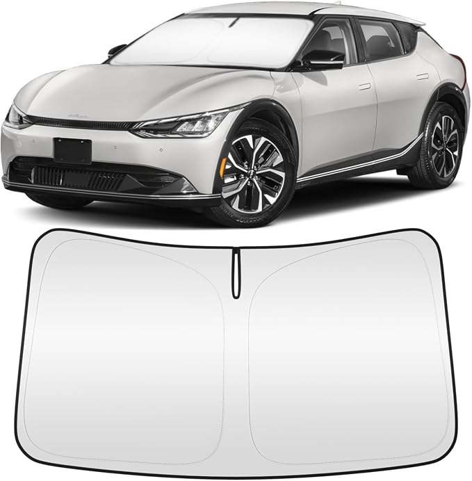 Windshield Sun Shade for Kia EV6 2022 2023 2024 2025 Custom Fit Foldable Front by ZSLTCL