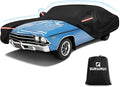 QUNSUNUS Waterproof Car Cover for Chevelle Malibu SS Sedan/Coupe 1964-1972 by QQUNSUNUS