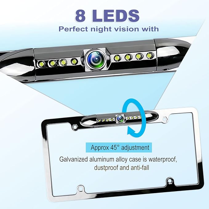 License Plate Backup Camera, JPP Front/Rear View Camera 170° Viewing Angle - Image 2