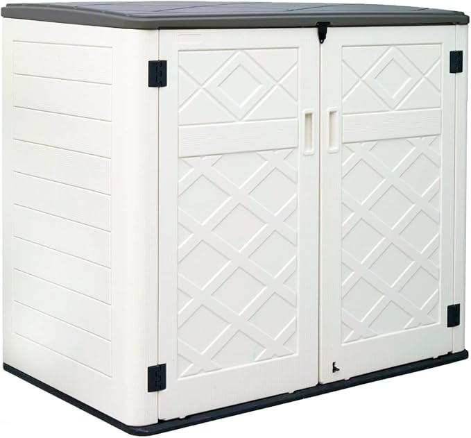 ADDOK 2SG Larger Horizontal Storage Shed Wood-Like, 4.4 x 2.8 ft Outdoor by ADDOK
