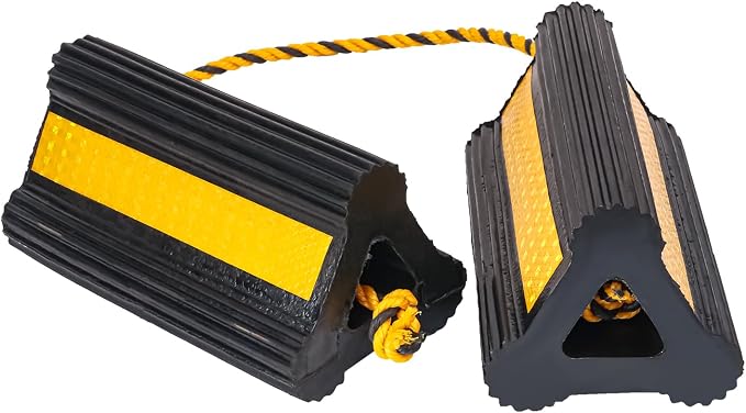 2 Pair Wheel Chocks for Travel Trailers, Rubber Tire Stopper Blocks - Image 3