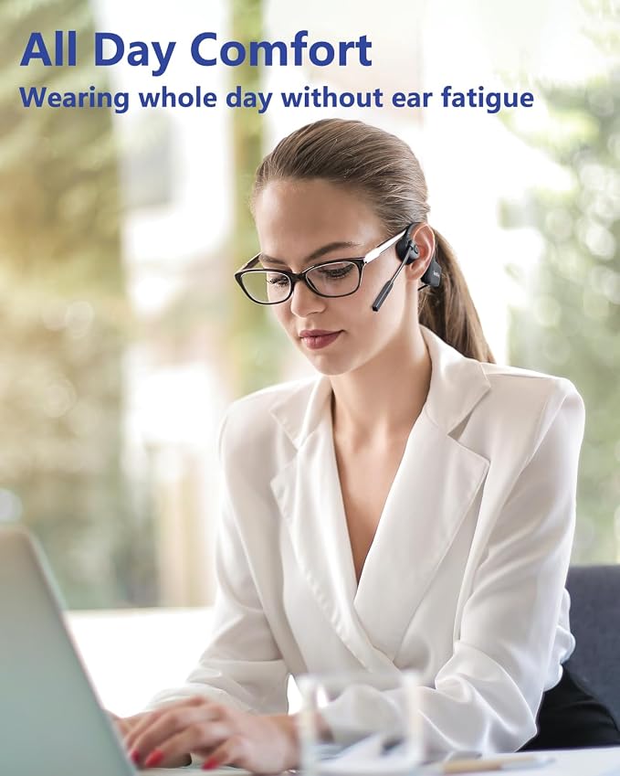 Bluetooth Headphones with Mic Open Ear Headphones Bluetooth 5.2 Headset with - Image 6