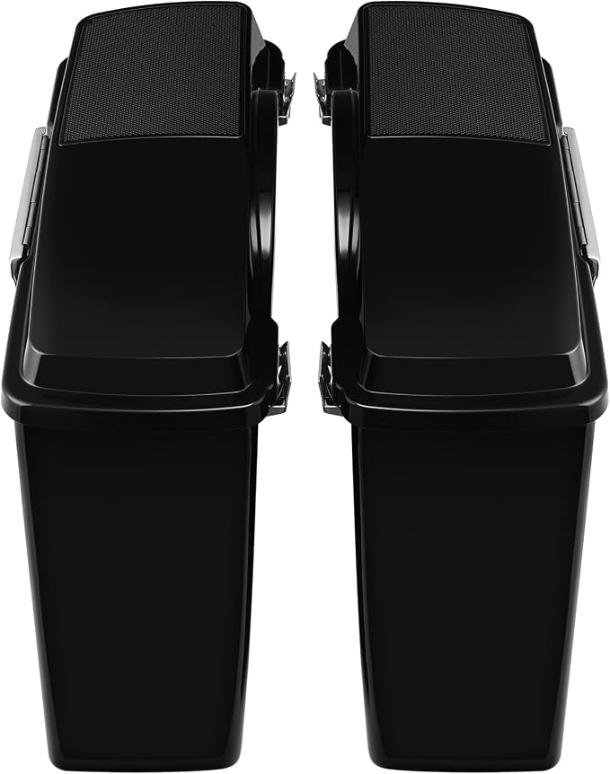 XFMT Glossy Black Hard Saddlebags W/ 6x9 Speaker Lids - Image 4