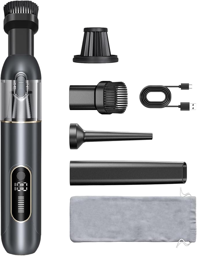 4-in-1 Handheld Cordless Car Vacuum – 19000PA, Brushless Motor, 2-in-1 Blow & by UpgradedCarVacuum