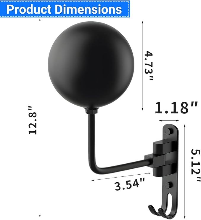 aiGear Motorcycle Helmet Holder, 180°Rotatable Motorcycle Helmet Rack - Image 3
