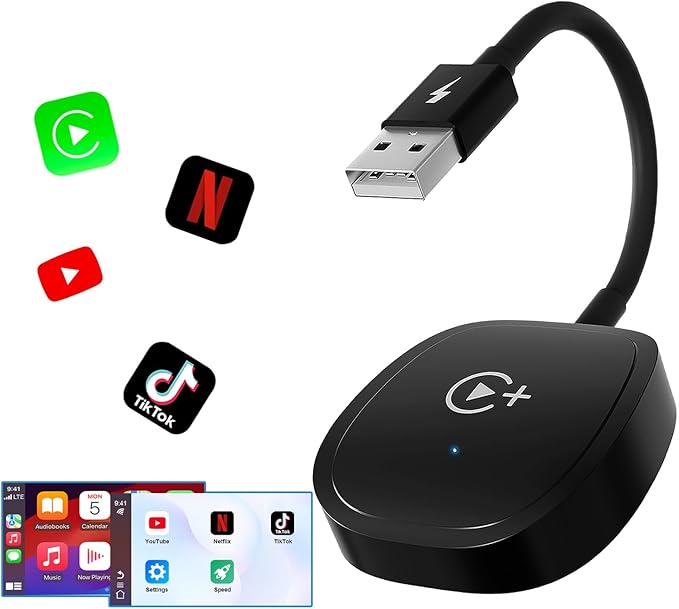Wireless CarPlay Adapter, CarPlay Wireless Adapter Supports Netflix, and Tiktok by Unknown