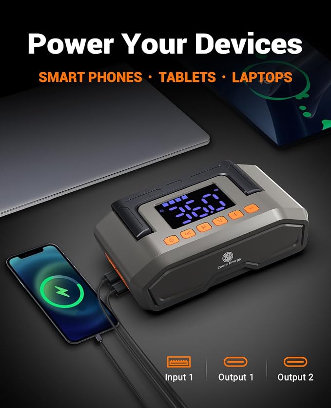 Jump Starter with Air Compressor, 4000A Peak Car Battery Jumper - Image 3