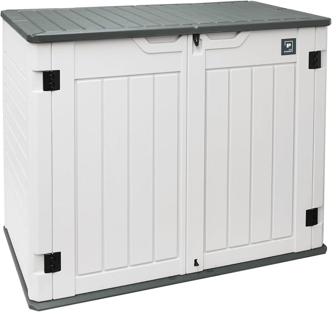 35 Cu.ft Outdoor Storage Shed, Large Resin Storage Box, Waterproof & Lockable by Plainsity