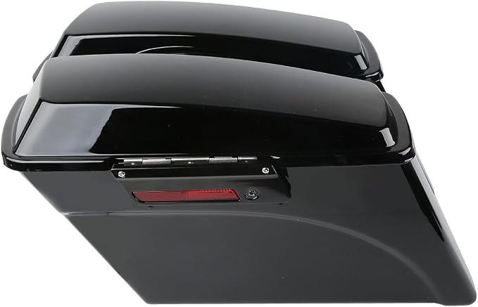 XFMT Motorcycle Saddlebags Vivid Black Hard Saddle Bags Trunk W/Black Latches - Image 3