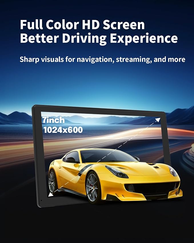 7 Inch Wireless CarPlay Screen for Car, Portable Car Stereo Touch Screen for - Image 8