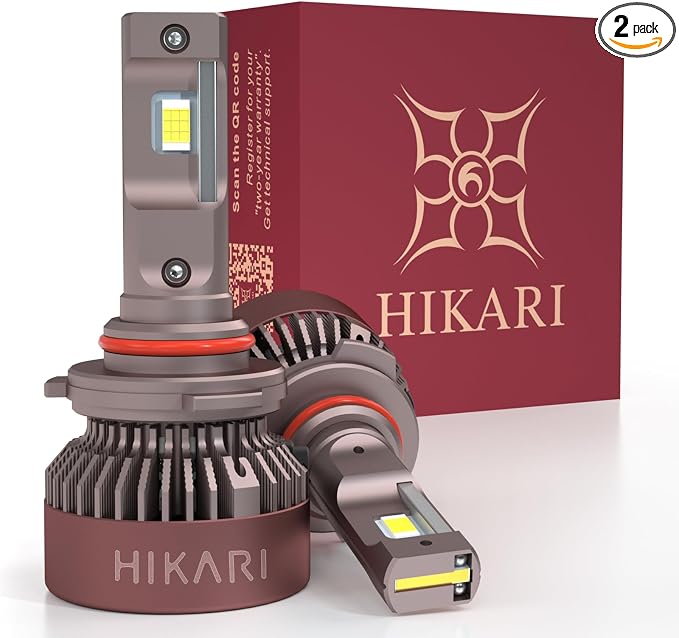HIKARI 2025 Darkenex 9012 HIR2 LED Fog light, 40000LM Pure White 6000K LED Bulbs by HIKARI