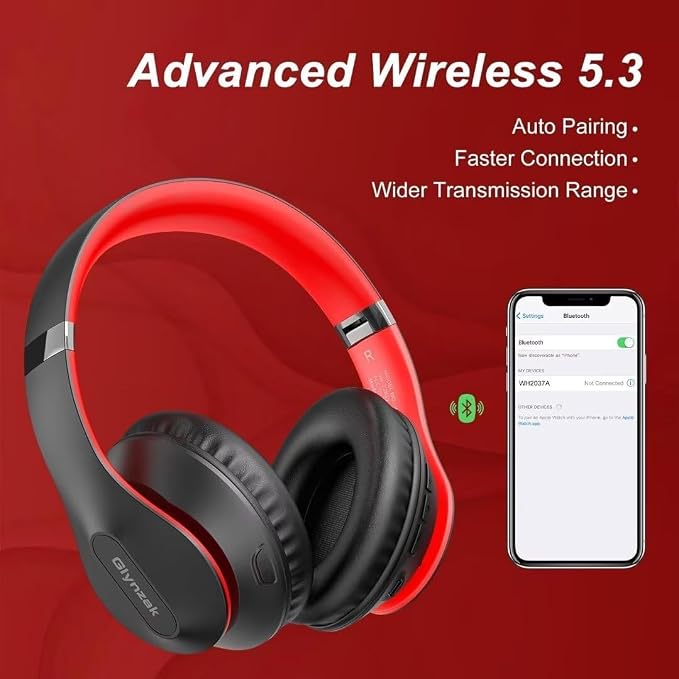 Wireless Bluetooth Headphones Over Ear 65H Playtime HiFi Stereo Headset - Image 4