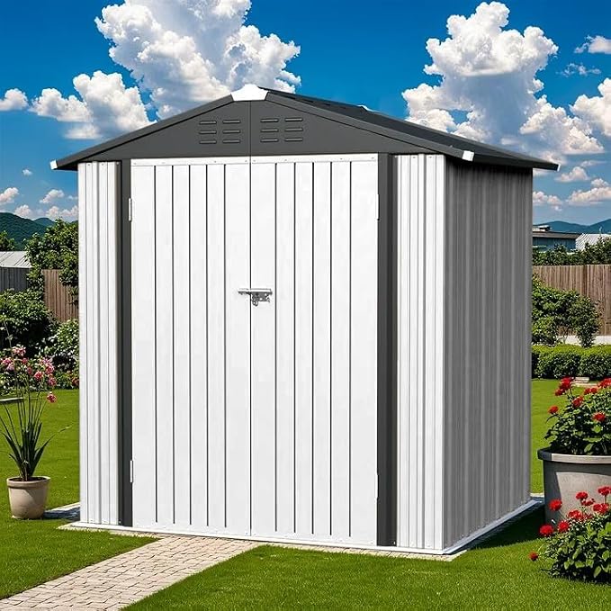 Greesum 6×4FT Outdoor Storage Shed, Metal Patio Storaged Sheds - Image 2