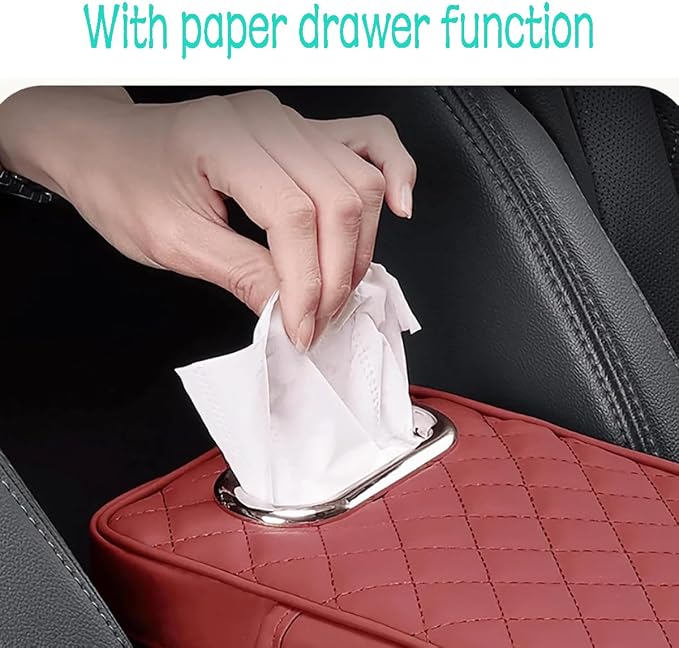Car Armrest Cover Leather Car Console Covers Box Pad - Image 4