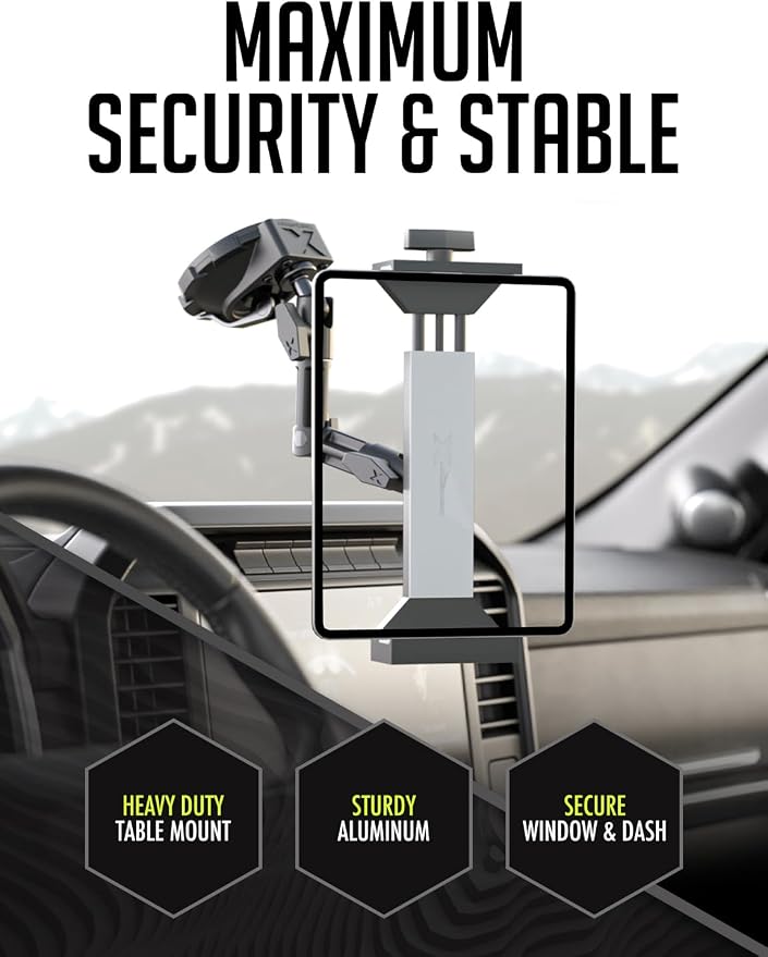 Bracketron HD Tablet Dock PRO Dash and Window Metal Clamp Mount, Universal - Image 4
