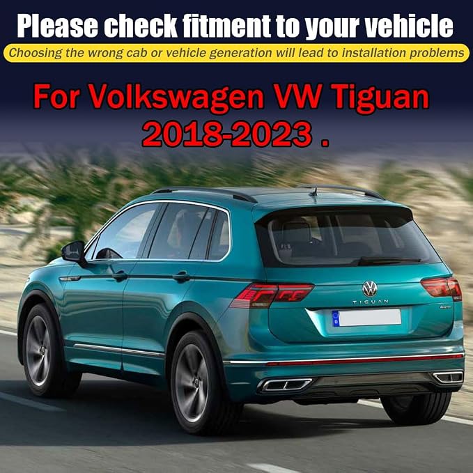 Rain Guards for Volkswagen VW Tiguan 2018-2023, Tape-on Side Window Deflectors - Image 6