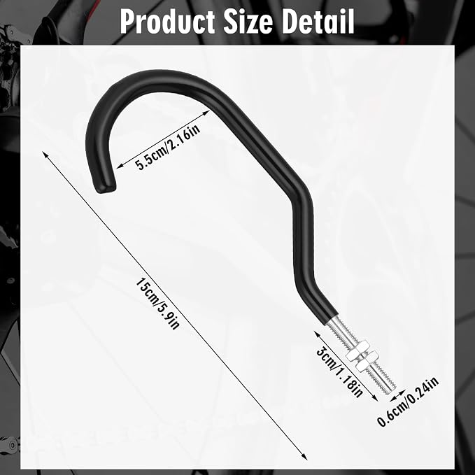 Shimeyao 8 Pcs Machine Thread Bicycle Storage Hook - Image 2