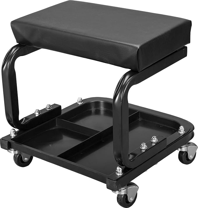 Torin ATR6300B-1 Rolling Creeper Garage/Shop Seat: Padded Mechanic Stool - Image 4