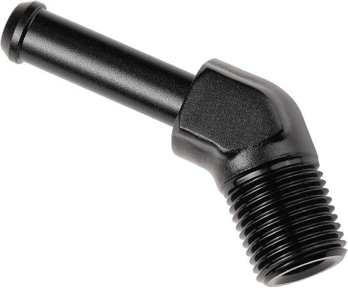 1/8 NPT Male to 1/4" Hose Barb Fitting Adapter 45 Degree Elbow Aluminum Black - Image 4