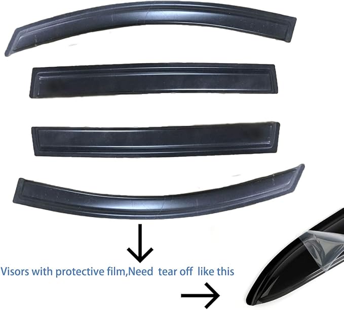 4pcs Outside Mount Style Sun Rain Guard Durable Side Window Wind Deflectors - Image 3