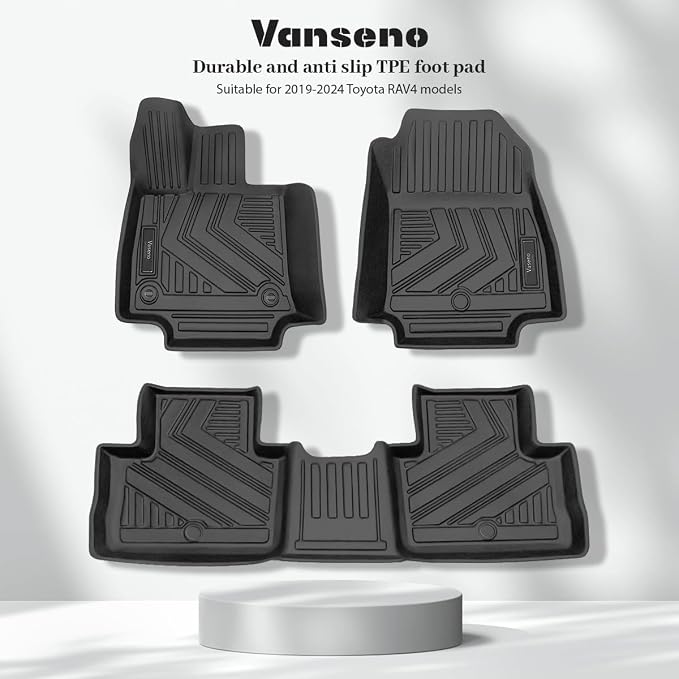 Vanseno Compatible for 2019-2025 Toyota Rav 4 Floor Mats & Cargo Liners Car - Image 2