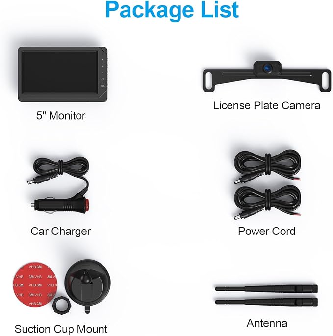 Fookoo HD 1080P 5-inch Wireless Backup Camera, DIY Guide Lines Wide Angle IP69 - Image 8