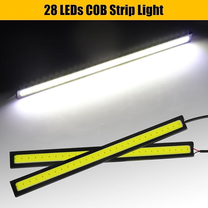 Linkstyle 12PCS 12V LED Interior Light Bar, Waterproof 28 LEDs COB Strip Light - Image 2