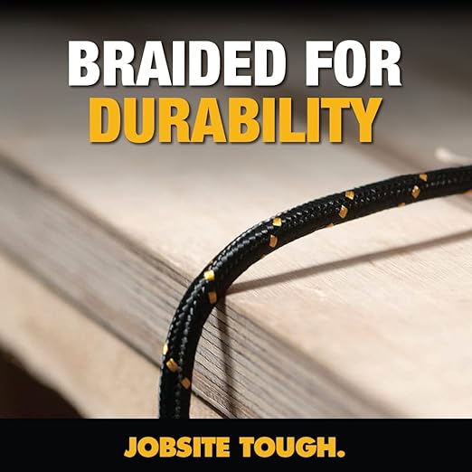 DEWALT Heavy Duty USB A to Lightning Cable Durable iPhone Charger, Lightning - Image 2