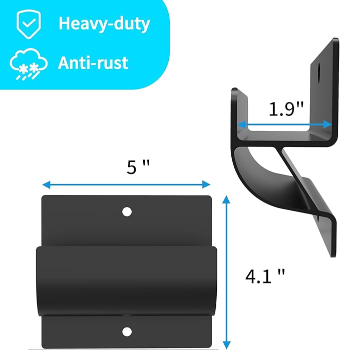 Ladder Hooks for Garage Organization, Wall Mount Storage Rack, Heavy Duty - Image 3