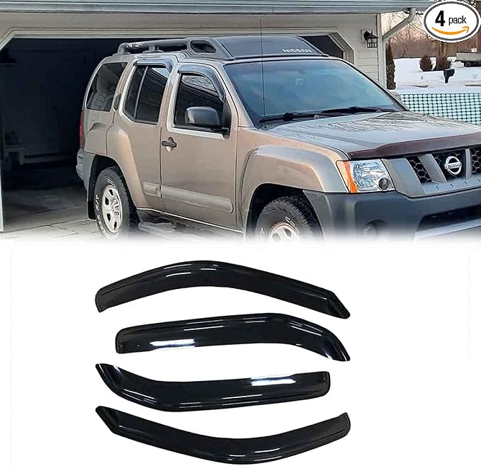 94539 4Pcs Out-Channel Tape On Side Wind Vent Deflector, Dark Smoke Window by Deebior