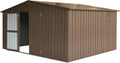 IKERY Extra - Large Galvanized Steel Storage Shed - 11' x 12.5' by IKERY