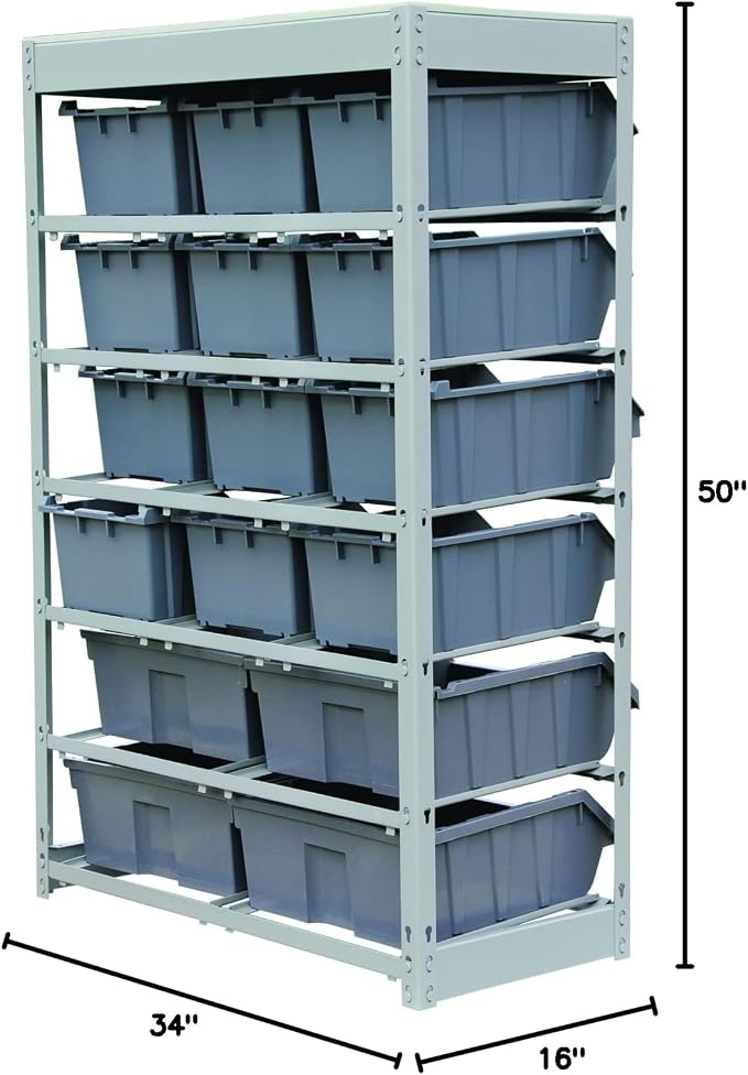 King's Rack Bin Rack Storage System Heavy Duty Steel Rack Organizer Shelving - Image 5