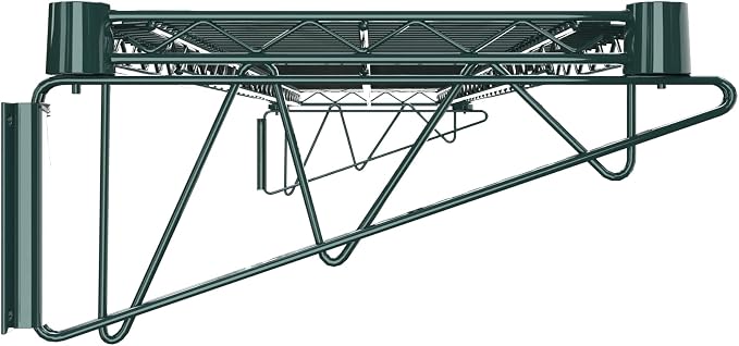 14" x 60" Green Epoxy Wire Wall Mount Shelf - Image 3